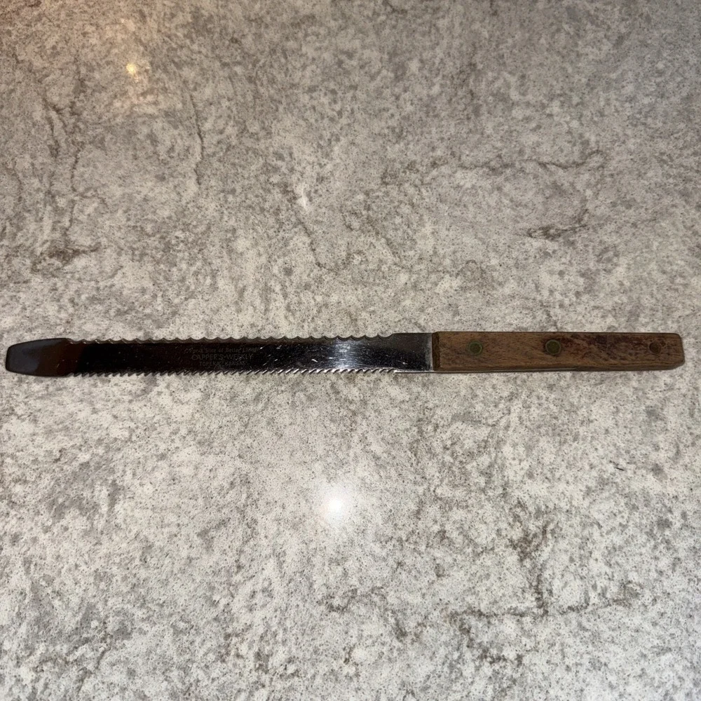 Vintage VERNCO Advertising Knife with Serrated Edge on both sides Capper's KS